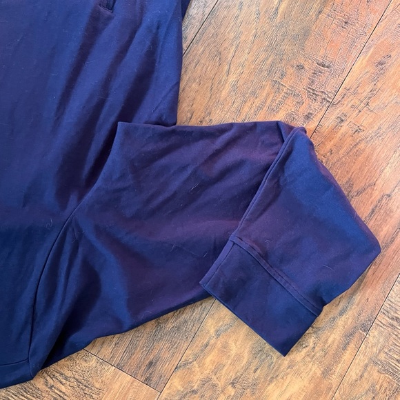 NWT Sweatshirt Jacket Full Zip Blue Fold Collar Pockets Cotton Blend Plus Sz 3xl - Picture 4 of 12